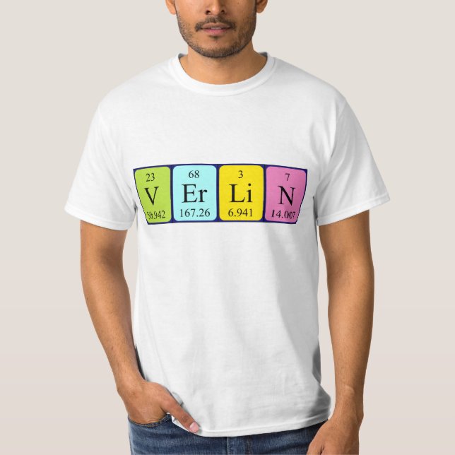 Verlin periodic table name shirt (Front)