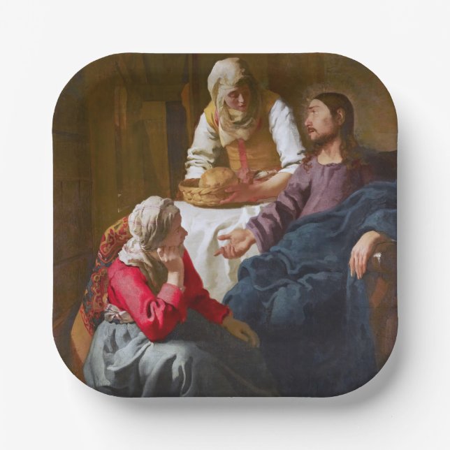 Vermeer - Christ in the House of Martha and Mary Paper Plate (Front)