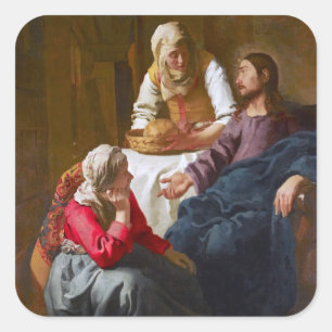 Vermeer - Christ in the House of Martha and Mary Square Sticker