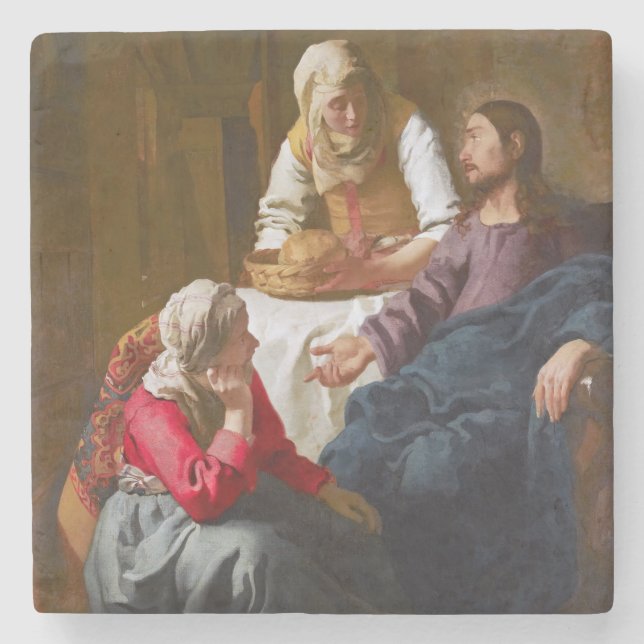 Vermeer - Christ in the House of Martha and Mary Stone Coaster (Front)