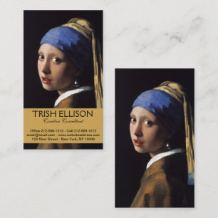 Vermeer Girl Pearl Earring Masterpiece Painting Business Card