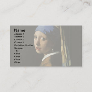 Vermeer Girl Pearl Earring Masterpiece Painting Business Card