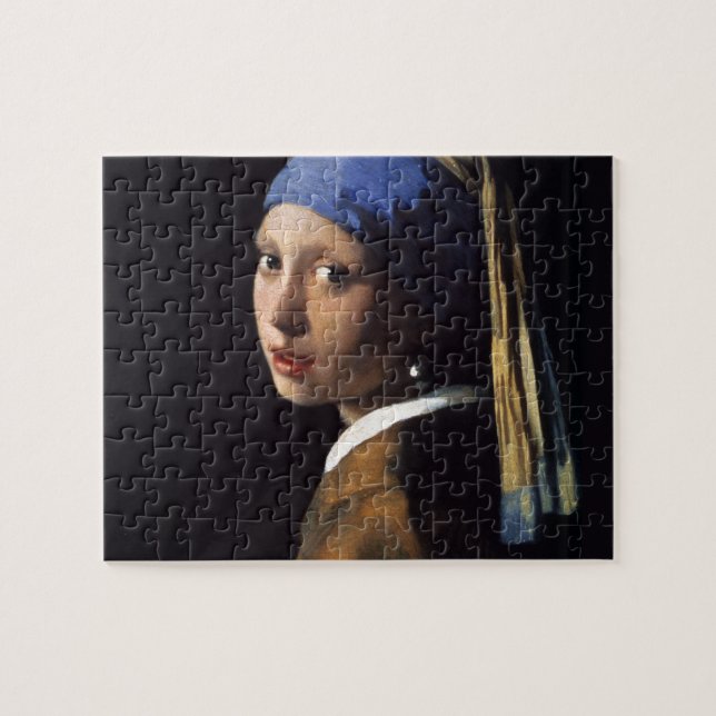 Vermeer Girl Pearl Earring Masterpiece Painting Jigsaw Puzzle (Horizontal)