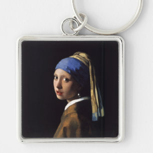 Vermeer Girl Pearl Earring Masterpiece Painting Key Ring