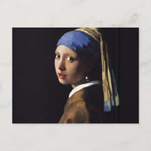 Vermeer Girl Pearl Earring Masterpiece Painting Postcard