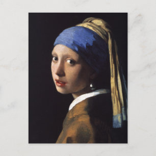 Vermeer Girl Pearl Earring Masterpiece Painting Postcard
