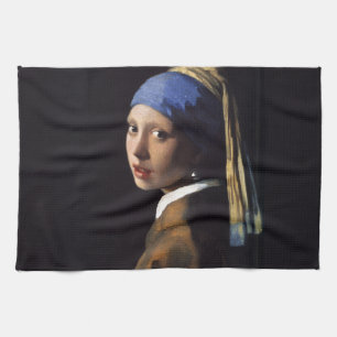 Vermeer Girl Pearl Earring Masterpiece Painting Tea Towel