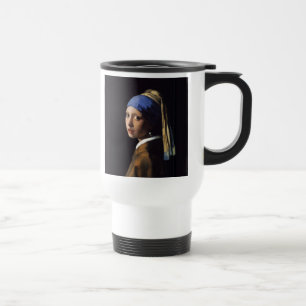 Vermeer Girl Pearl Earring Masterpiece Painting Travel Mug