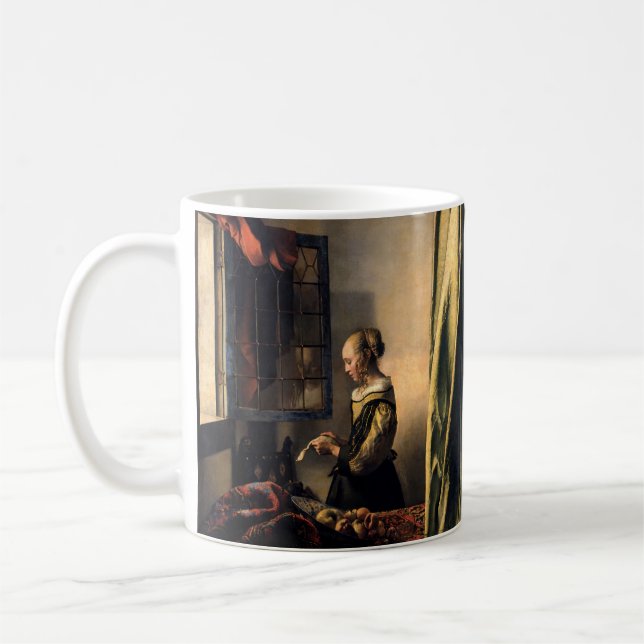 Vermeer - Girl Reading a Letter at an Open Window Coffee Mug (Left)