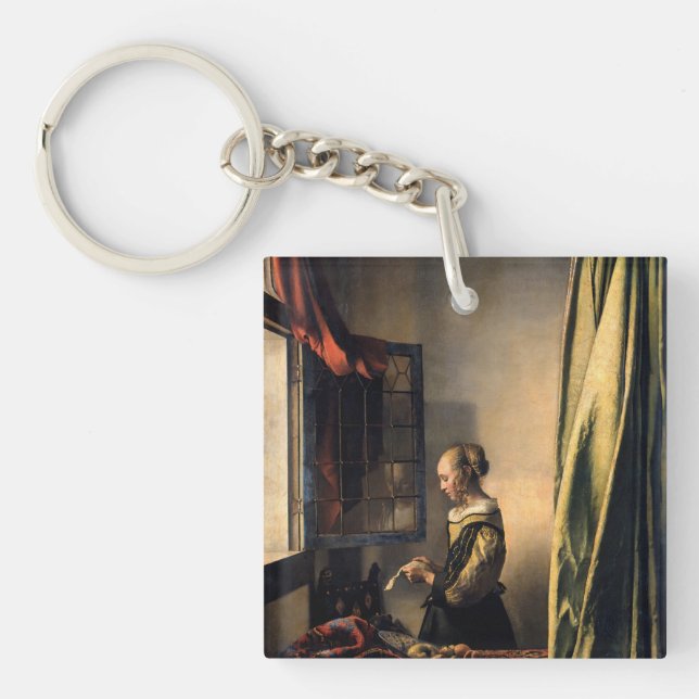 Vermeer - Girl Reading a Letter at an Open Window Key Ring (Front)