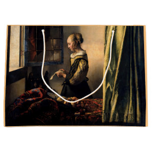 Vermeer - Girl Reading a Letter at an Open Window Large Gift Bag