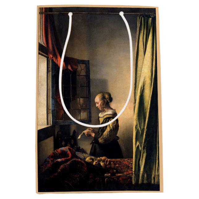 Vermeer - Girl Reading a Letter at an Open Window Medium Gift Bag (Front)