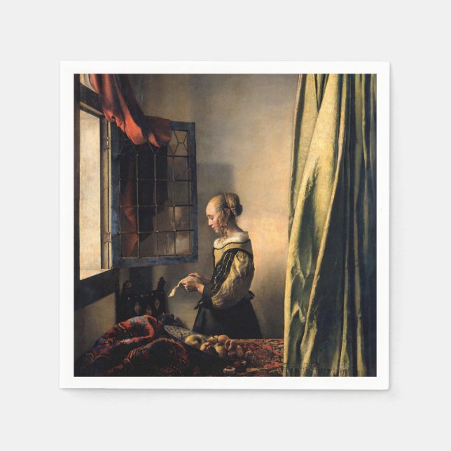 Vermeer - Girl Reading a Letter at an Open Window Napkin (Front)