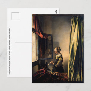 Vermeer - Girl Reading a Letter at an Open Window Postcard