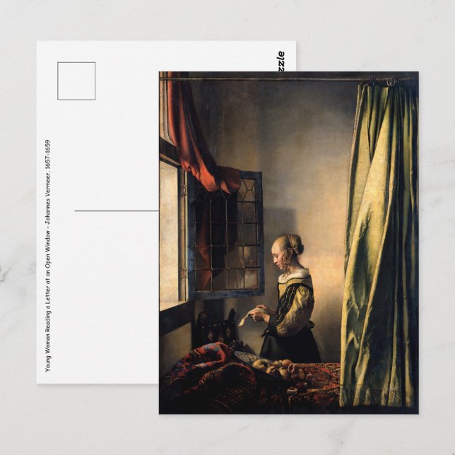 Vermeer - Girl Reading a Letter at an Open Window Postcard (Front/Back)
