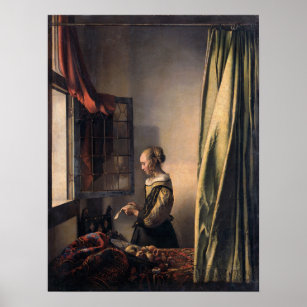 Vermeer - Girl Reading A Letter At An Open Window  Poster