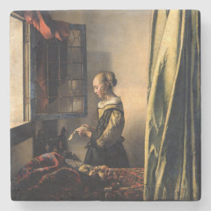Vermeer - Girl Reading a Letter at an Open Window Stone Coaster