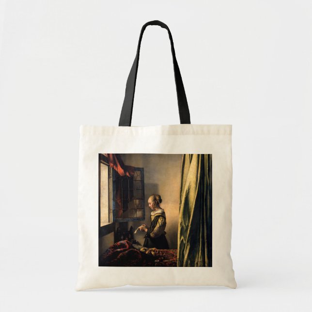 Vermeer - Girl Reading a Letter at an Open Window Tote Bag (Front)