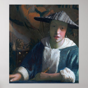 Vermeer - Girl With A Flute 1670 Poster