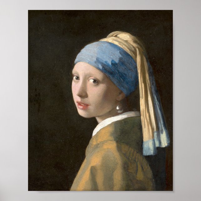 Vermeer - Girl with a Pearl Earring (1665) Poster (Front)