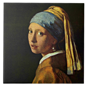 Vermeer: Girl with a Pearl Earring (2) Tile