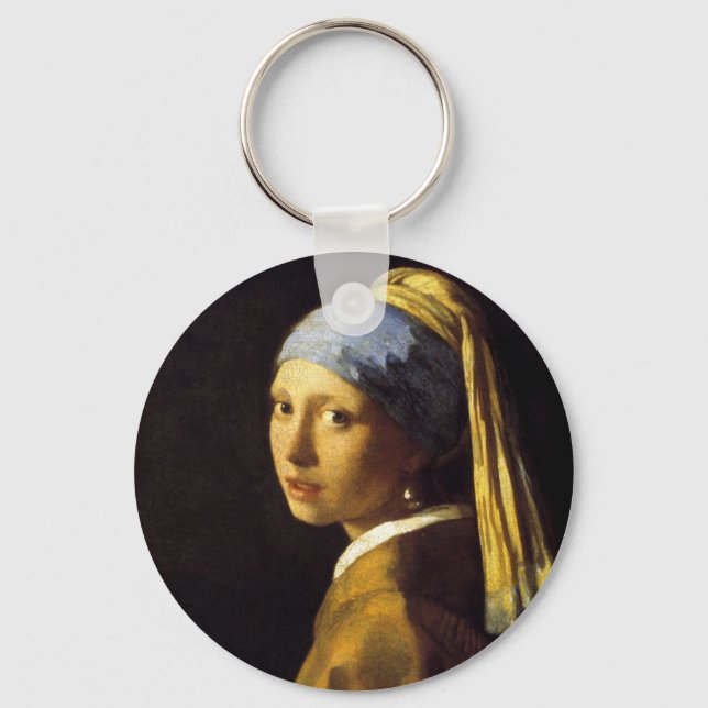 Vermeer Girl with a Pearl Earring Fine Art Key Ring (Front)