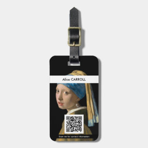 Vermeer - Girl with a Pearl Earring - QR Code Luggage Tag