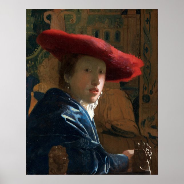 Vermeer - Girl With A Red Hat 1667 Poster (Front)