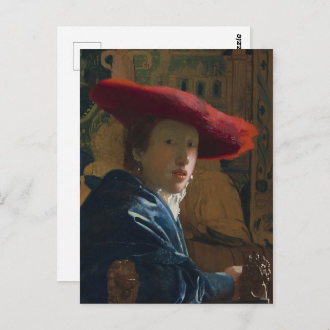  Vermeer - Girl with the Red Hat Fine Art Postcard (Front/Back)