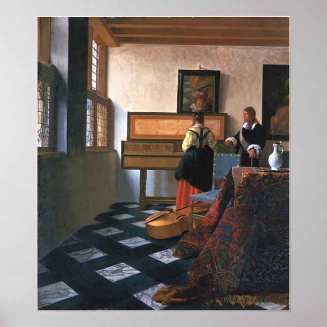 Vermeer - Lady At The Virginals With A Gentleman ( Poster (Front)