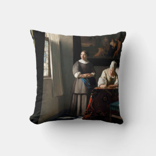 Vermeer - Lady Writing a Letter with her Maid Cushion