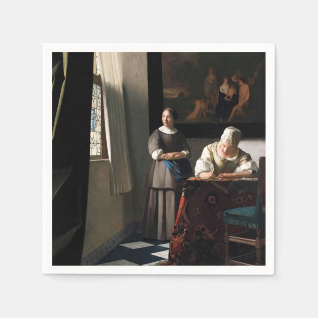 Vermeer - Lady Writing a Letter with her Maid Napkin (Front)