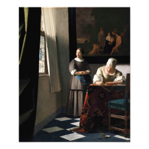 Vermeer - Lady Writing a Letter with her Maid Photo Print