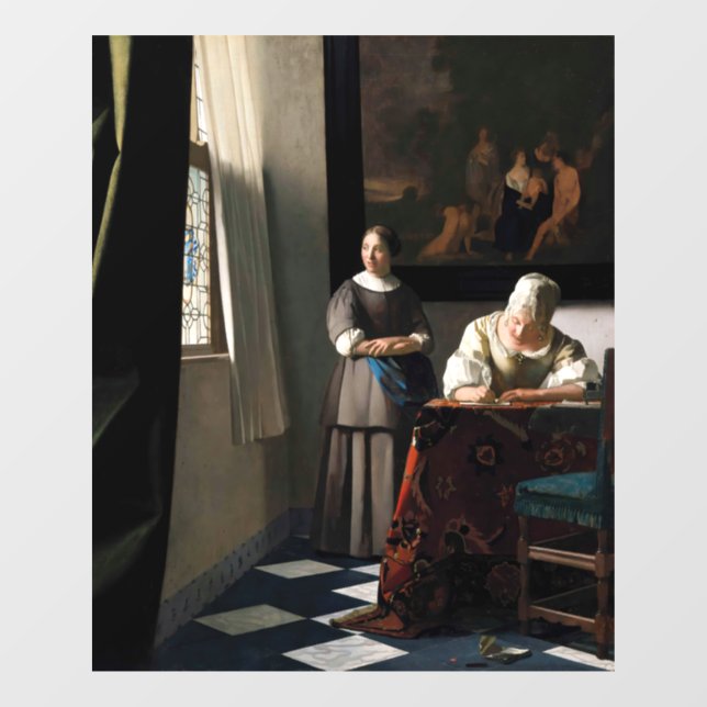 Vermeer - Lady Writing a Letter with her Maid Window Cling (Sheet)
