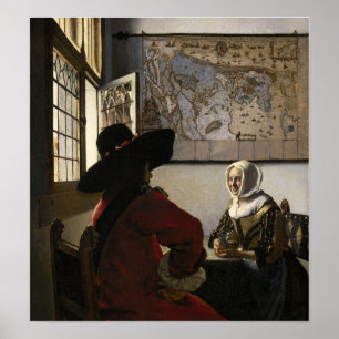Vermeer - Officer And Laughing Girl 1660 Poster