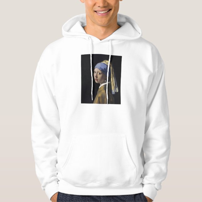 Vermeer Painting - Girl With a Pearl Earring Hoodie (Front)