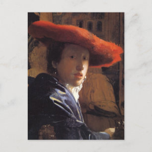 Vermeer Painting - Girl with a Red Hat Postcard