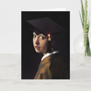 Vermeer Pearl Earring  Graduation Grad Cap Card