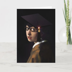 Vermeer Pearl Earring  Graduation Grad Cap Card