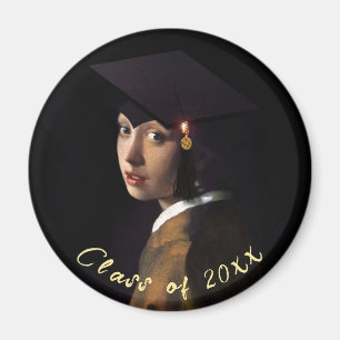Vermeer Pearl Earring  Graduation Grad Cap Magnet
