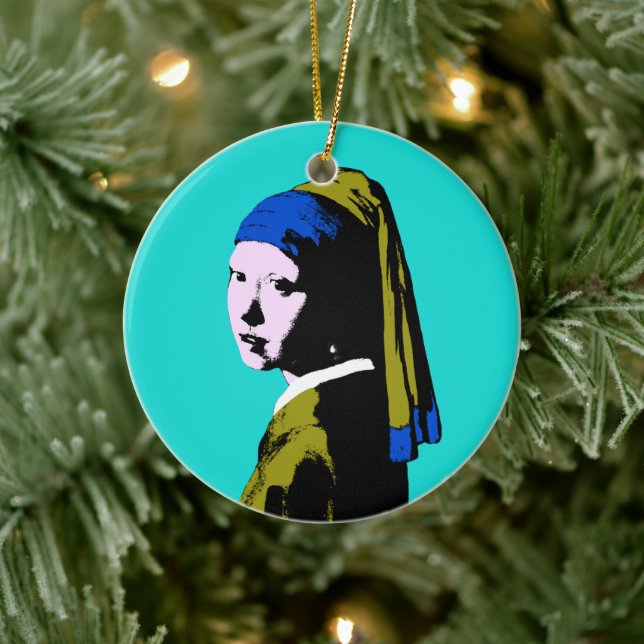 Vermeer Pearl Earring  Pop Art Ceramic Tree Decoration (Tree)