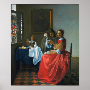 Vermeer - The Girl With A Wine Glass 1662 Poster