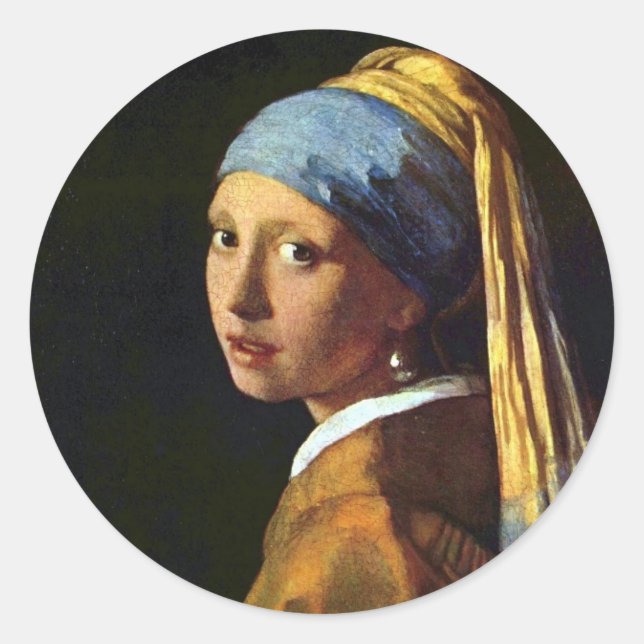 Vermeer: The Girl with Pearl Earring art sticker (Front)