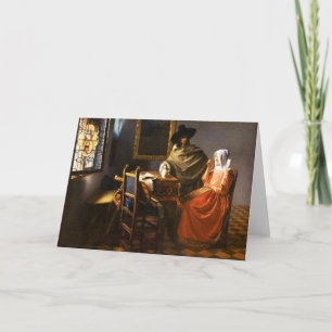 Vermeer The Glass of Wine Greeting Card