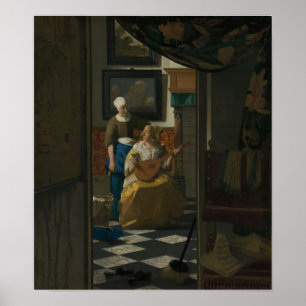 Vermeer - The Love Letter 1670 Poster