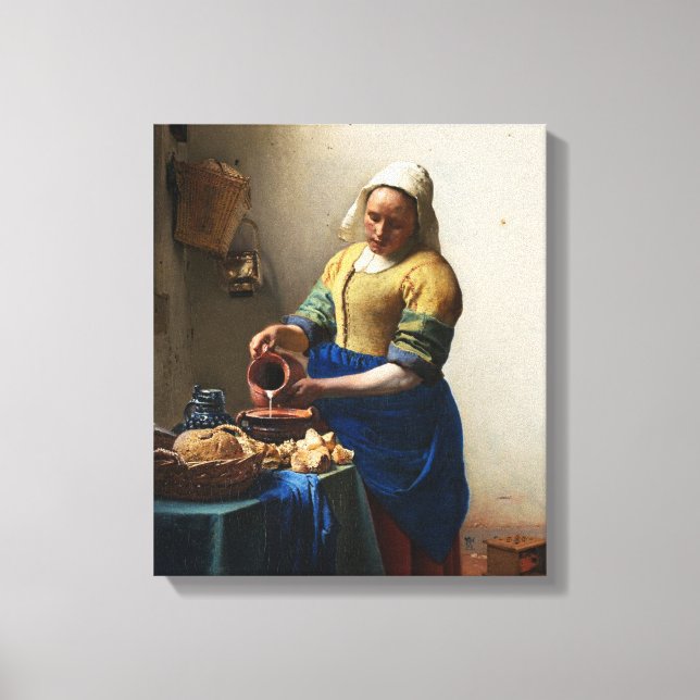 Vermeer The Milkmaid Canvas Wrap (Front)