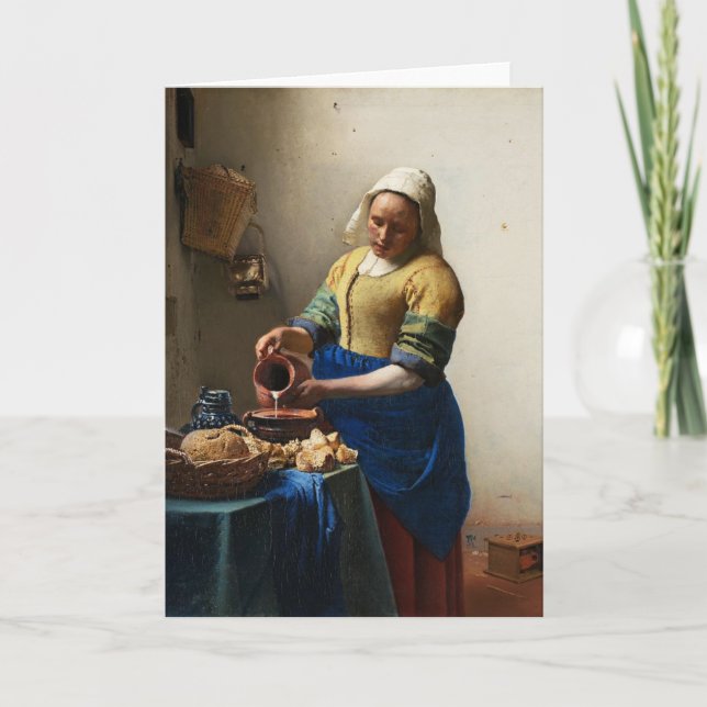 Vermeer The Milkmaid Greeting Card (Front)