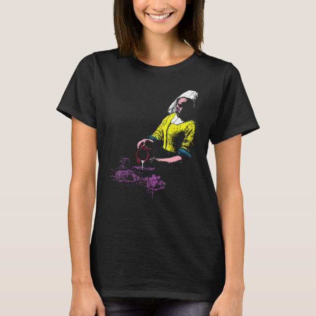 Vermeer The Milkmaid Pop 80s Pop Minimal Baroque A T-Shirt (Front)