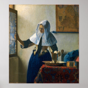 Vermeer - Young Woman With A Water Pitcher 1665 Poster