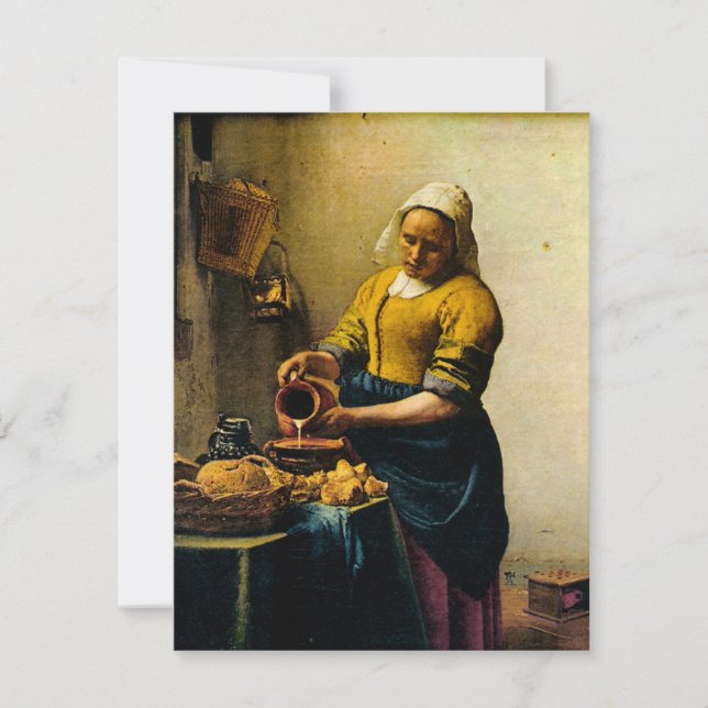 Vermeer's Maidservant Pouring Milk (circa 1660) Invitation (Front)